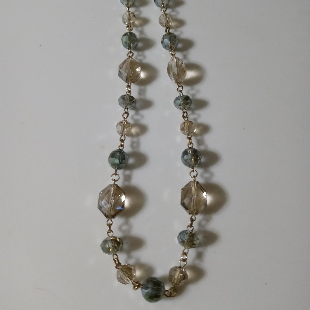 Sparkling long glass bead necklace